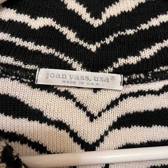 Joan Vaas Women's Zebra Stripe Cotton sweater jacket size M - Picture 2 of 7